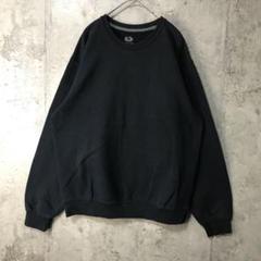 Y2531古着　トレーナー　スウェット　黒　無地　90s Y2K