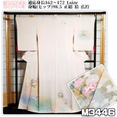 M3446【着物と帯 京月花】■淡いピンク系たたき金彩友禅正絹訪問着/袷/広衿■