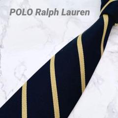 POLO Ralph Laurenネクタイ／レジメンタル／ネイビー×イエロー美品