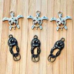 海亀 ホヌ カメ ビーチサンダル ハワイ ハンドメイド パーツ チャーム
