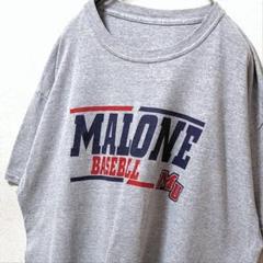 マローンベースボール ロゴ Tシャツ グレー 灰色 古着