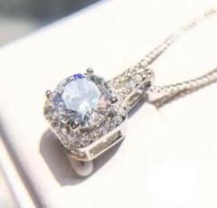新品 シルバー ネックレス s925 核印有 czダイヤモンド クリスタル
