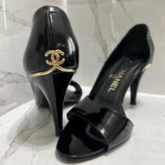 CHANEL★シャネル・パテントレザー メタルココマーク パンプス(37.5) CHANEL - シャネル CHANEL ココマーク パンプス 靴 レザー