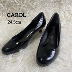 【美品】CAROL キャロル ブラック ハイヒール ラウンドトゥ エナメル