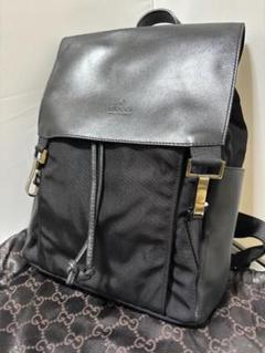 ✨美品✨グッチ リュック バックパック ロゴ型押し ナイロン レザー ブラック GUCCI グッチ バックパック 510336 K28CN メンズ リュック GG