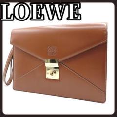 LOEWE　ロエベ　アナグラム　セカンドバッグ　クラッチバッグ　ブラウン