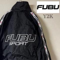 Y2K FUBU（フブ）刺繍ナイロンジャケット/M/ブラック - メルカリ