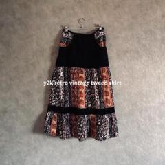 vintage Y2K 花柄ベロアマキシロングスカート　昭和レトロ　80年代 vintage Y2K 花柄ベロアマキシロングスカート 昭和レトロ 80年代