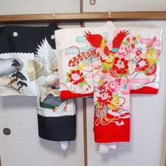 子供着物 正絹 お宮参り 七五三 アンティーク リメイク材料