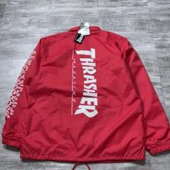 未使用品 Thrasher × キースヘリング コラボ コーチジャケット 赤　M 未使用品 Thrasher × キースヘリング コラボ コーチジャケット