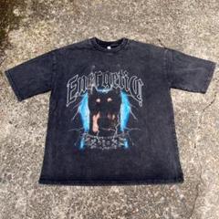 ドーベルマンヴィンテージライクTシャツ ブラック グレー