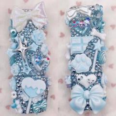 iQOSケース デコ blue×White チャーム付き 【40】 m17913434804_1.jpg?1731226137