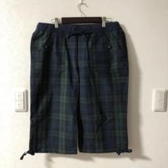 ネイビー系チェック カーゴパンツ