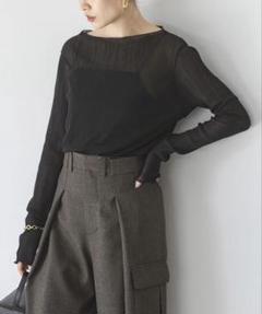 NOBLE ノーブル　シアークレープジャージロングTシャツ　ブラック Noble（ノーブル）の「シアークレープジャージロングTシャツ（T