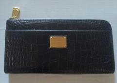 LEATHER JEWELS 長財布 クロコ型押し ゴールド金具