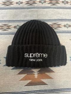 シュプリーム クラシック ロゴ チャンキー リブド ビーニー　ブラック Supreme シュプリーム 2023AW Classic Logo Chunky Ribbed
