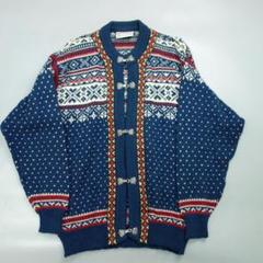 【美品】ノルディックセーター メタルフック チロルニット　ヨーロッパ古着 美品】ノルディックセーター メタルフック チロルニット