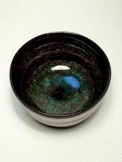 浦口雅行☆青磁黒晶茶碗 柳瀬美術店 / 浦口雅行 「青瓷黒晶盃-4」共箱