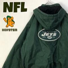 1041 NFL リーボック　ジェッツ　刺繍　ビッグロゴ　ナイロンジャケット　緑 1041 NFL リーボック ジェッツ 刺繍 ビッグロゴ ナイロン