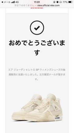 NIKE エアジョーダン4 off-whiteコラボ 24.5