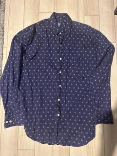 OLDGAP 90s アメリカ製柄シャツ　M コットン100 茄子紺