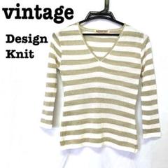 美品【 vintage 】 ボーダーカットソー　ボーダーロンT ラメ加工
