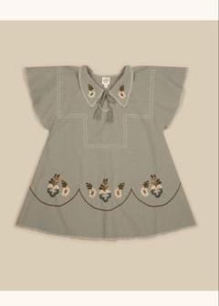 apolina ワンピース　S Apolina 刺繍入り長袖ワンピース 5-7Y