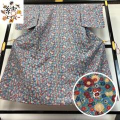 MK-1456 付下げ 流水 四季の花模様 縮緬 桃色