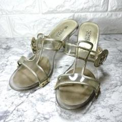 MICHAEL KORS マイケルコース クリアサンダル ヒール ゴールド
