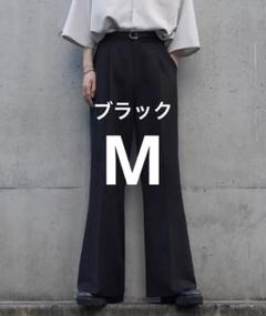 cussil TR ストレッチルーズシルエット ハイウエスト フレアパンツ M