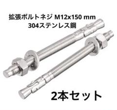 拡張ボルトネジ M12x150 mm 304ステンレス鋼 2本セット