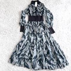 ✨新品・タグ付き✨ ニットコンビスリットフレアワンピース グリーン Sサイズ