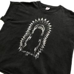 90'sビンテージ古着！アメリカ製 インディアン 髪飾り プリント Tシャツ