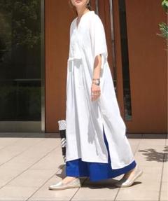 【極美品】シャツワンピース ロング ホワイト Corners 人気