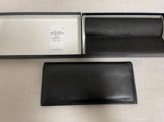 【美品】アクアスキュータム 長財布 本革 レザー 2つ折り 札・カード ブラック