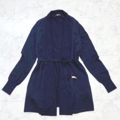 theory luxe シルク混 ロングカーディガンガウン ウエストリボン