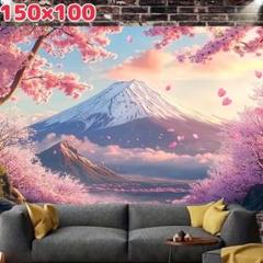 タペストリー 背景布 桜 ペット撮影用 富士山 インテリア アート 壁掛け 暖簾