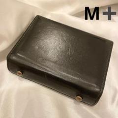 美品★エムピウ M+ ミッレフォッリエⅡ P25 三つ折り財布 ネイビーブラック