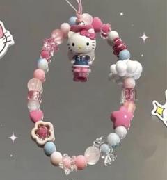 超希少品！キティ　ビーズストラップ&指輪　vivitix　レトロ　平成 ハローキティ サンリオ Vivitix はちキティちゃん ビーズ