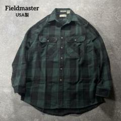 90s Fieldmaster L USA製 ブロックチェック ヘビーネルシャツ