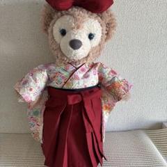 シェリーメイSサイズ用ハンドメイド袴セット　アイボリーの桜柄の振袖　えんじ色の袴
