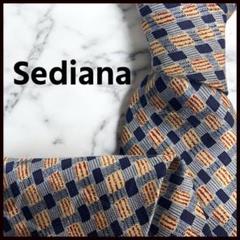 Sediana セディアナ ネクタイ 青系 総柄