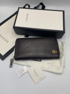 GUCCI グッチ GGマーモント ジップアラウンドウォレット ブラック P55