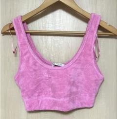 ZARA ピンク タオル地 クロップトップ Sサイズ