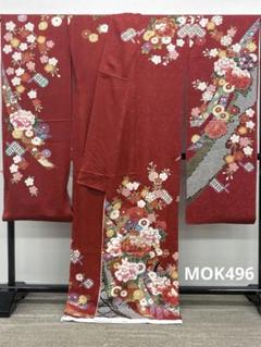 振袖 桂由美 仮絵羽 刺繍 金彩 紋意匠 牡丹 正絹 未仕立て品 八掛付き