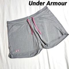 美品【アンダーアーマー】ランニングショートパンツ スポーツウェア グレー×ピンク