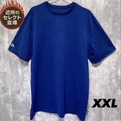 【XXL】速乾ドライTシャツ ブルー 無地 スポーツ系 ゆるだぼ