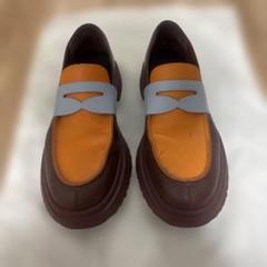 CAMPER TWINS コインローファー42/エンジxオレンジシューズ