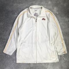 00s NIKE サーマル フリースブルゾン　レイカーズ【L】白　ロゴ▼ワッフル