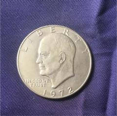 1972年 アメリカ合衆国 一ドル銀貨 アメリカ 1ドル白銅貨 1972年 ドワイト・D・アイゼンハワー/美品